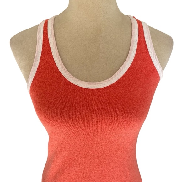 Sundry Ringer Racerback Cotton Terry Fabric Mini Orange Peach Dress Women Size S - Picture 5 of 8